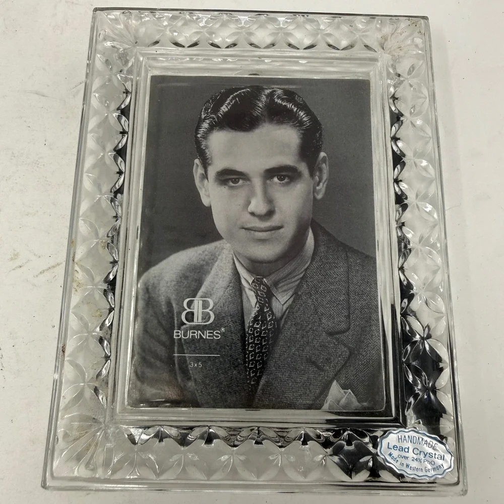 Burnes of Boston Lead Crystal Picture Frame 3x5 Handmade Western Germany Vintage
